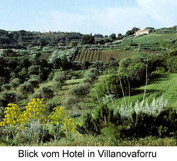 Blick vom Hotel in Villanovaforru - Foto Gundolf Meyer
