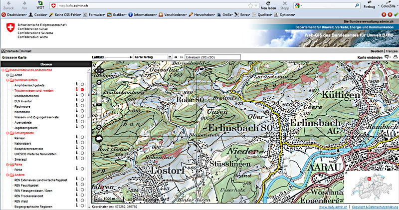 Bildschirmkopie map.bafu.admin.ch